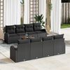 vidaXL Set Divano da Giardino con archiviazione 9 pcs Nero polyrattan