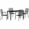 vidaXL Set da Pranzo per Giardino 5 pcs Nero
