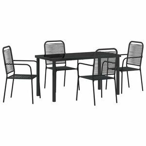 vidaXL Set da Pranzo per Giardino 5 pcs Nero