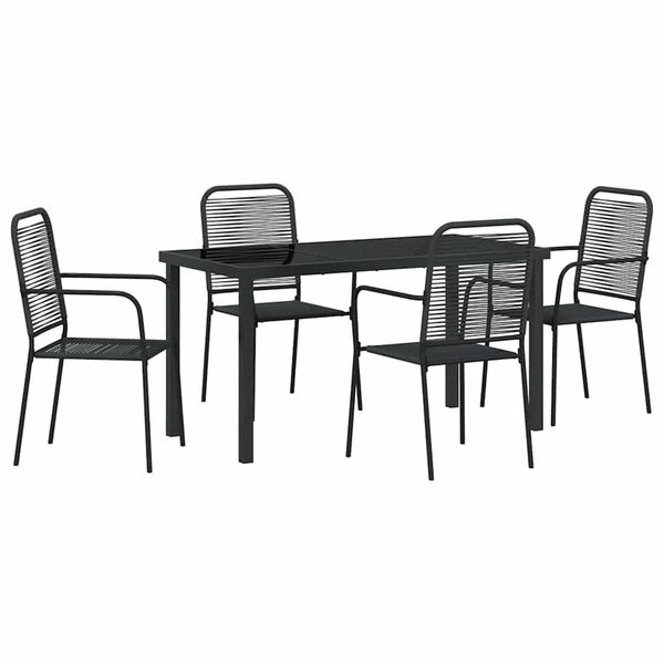 vidaXL Set da Pranzo per Giardino 5 pcs Nero