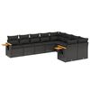 vidaXL Set Divani da Giardino 9 pz con Cuscini Nero in Polyrattan