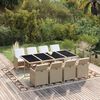 vidaXL Set da Pranzo da Giardino 9 pz con Cuscini in Polyrattan Beige