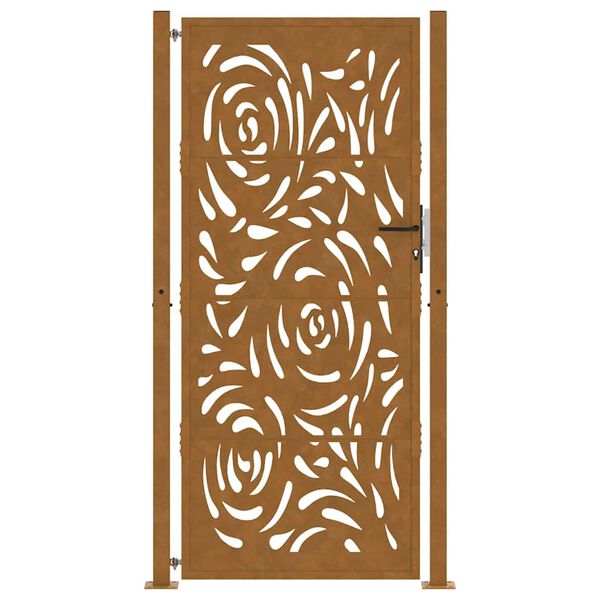 vidaXL Cancello da giardino 100x200 cm in acciaio corten con design a fiamma
