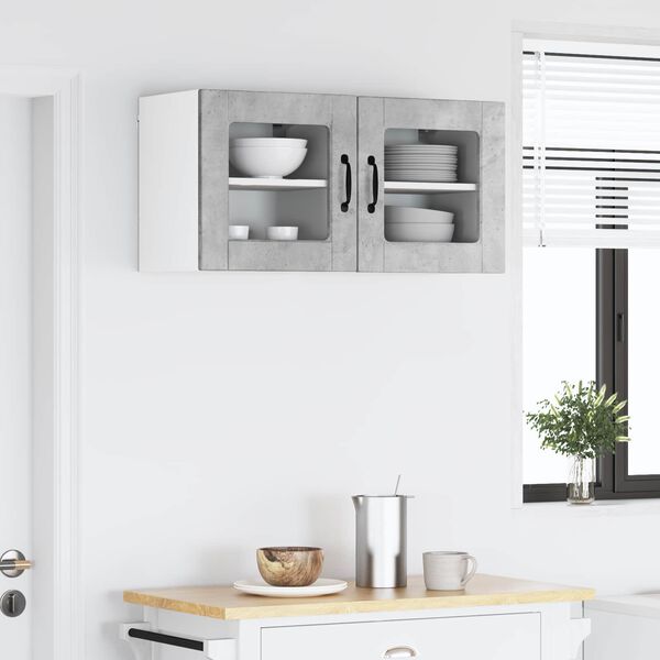 vidaXL Mobile da cucina con porta 2 pcs Grigio cemento 40 x 31 x 40 cm