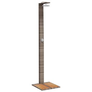vidaXL Doccia da Esterno Grigia 50x55x224 cm Polyrattan e Legno Acacia