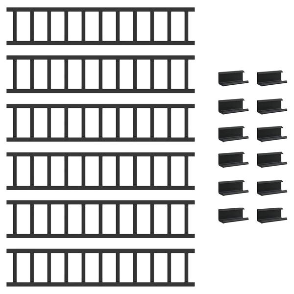 vidaXL Guardia per neve sul tetto Nero 600 x 2,5 x 20 cm Acciaio