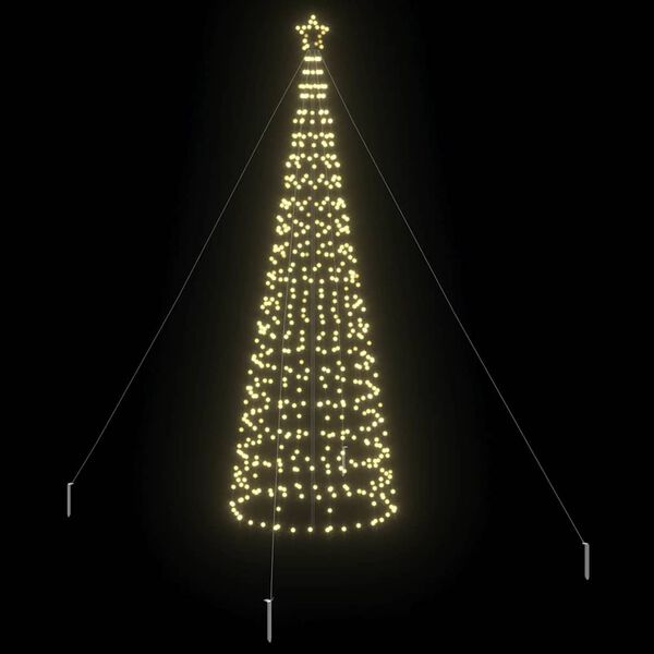 vidaXL Albero di Natale LED con picchetti per il terreno Oro 400 cm
