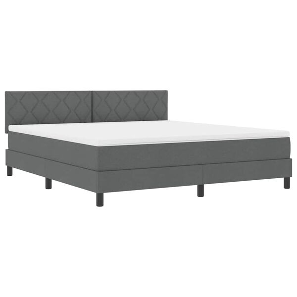 vidaXL Letto box spring con materasso Grigio scuro 180 x 200 cm