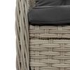 vidaXL Set Pranzo da Giardino 3pz con Cuscini Grigio Chiaro Polyrattan