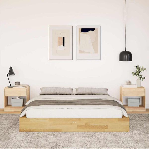 vidaXL Struttura Letto Senza Materasso 135x190 cm in Legno di Rovere