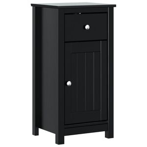 vidaXL Mobile da Bagno BERG Nero 40x34x80 cm in Legno Massello di Pino