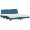 vidaXL Letto con Materasso Blu 200x200 cm Velluto