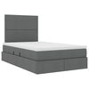 vidaXL Letto con contenitore e LED con led Grigio scuro 120 x 190 cm