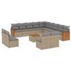 vidaXL Set Divani da Giardino 14pz con Cuscini in Polyrattan Beige