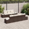 vidaXL Set Divano da Giardino 8 pcs Marrone Poly Rattan