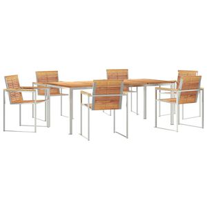 vidaXL Setdapranzodagiardino 7 pcs Teak solido