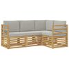 vidaXL Set divani 4 pcs Bianco e Grigio Chiaro 185,5 x 126,5 x 73 cm
