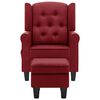 vidaXL Poltrona Massaggiante con Poggiapiedi Rosso Vino in Tessuto