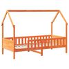 vidaXL Giroletto Casetta Bambini Marrone Cera 90x190 cm Massello Pino
