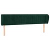 vidaXL Testiera ad Orecchio Verde Scuro 183x23x78/88 cm in Velluto