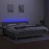 vidaXL Letto a Molle Materasso e LED Grigio Chiaro 200x200 cm Tessuto