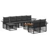 vidaXL Set di divani da esterno 10 pz Nero e Grigio scuro Poliestere