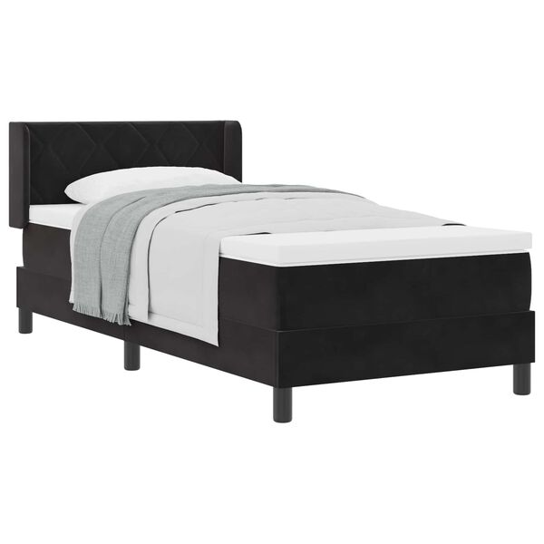 vidaXL Letto a molle con materasso Nero 200 x 90 cm Velluto