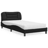 vidaXL Letto con Materasso Hvar Nero 100x200 cm in Similpelle