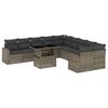 vidaXL Set Divani da Giardino 11 pz con Cuscini in Polyrattan Grigio