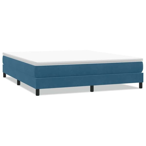 vidaXL Letto a Molle senza Materasso Blu Scuro 180x220 cm Velluto