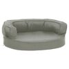 vidaXL Materasso Ergonomico per Cani 60x42 cm Effetto Lino Grigio