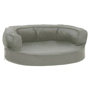 vidaXL Materasso Ergonomico per Cani 60x42 cm Effetto Lino Grigio