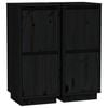 vidaXL Credenze 2 pz Nero 31,5x34x75 cm in Legno Massello di Pino