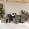 vidaXL Set da Pranzo per Giardino 7 pcs Grigio polyrattan