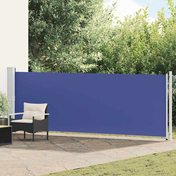 vidaXL Tenda Laterale Retrattile per Patio 140x600 cm Blu