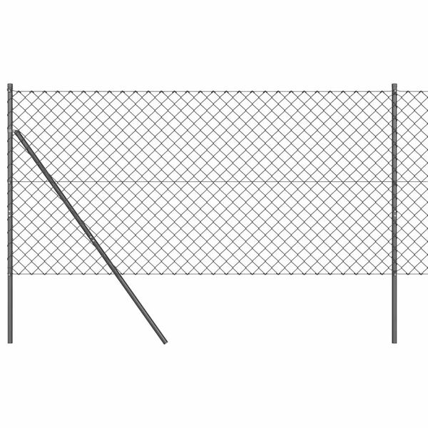 vidaXL Recinzione a maglie con posti Grigio 1.2 x 25 m Acciaio