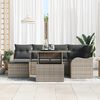 vidaXL Set Divano da Giardino con cuscino 7 pcs Grigio Poly Rattan