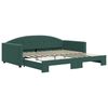 vidaXL Divano Letto con Letto Estraibile Verde Scuro 100x200cm Velluto