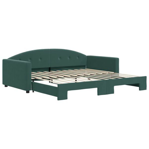 vidaXL Divano Letto con Letto Estraibile Verde Scuro 100x200cm Velluto
