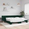 vidaXL Divano Letto con Letto Estraibile Verde Scuro 100x200cm Velluto