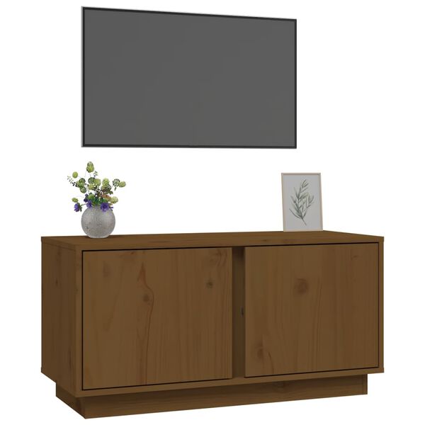 vidaXL Mobile Porta TV ambra 80x35x40,5 cm in Legno Massello di Pino