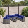 vidaXL Set Divano da Giardino 10 pz con Cuscini Grigio in Polyrattan