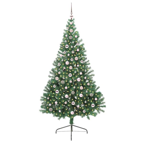 vidaXL Albero di Natale artificiale con luci integrate Verde 240 cm