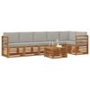 vidaXL Set divani con cuscino 7 pcs Grigio Naturale e Chiaro