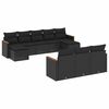 vidaXL Set Divani da Giardino 10pz con Cuscini in Polyrattan Nero