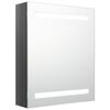 vidaXL Armadietto Bagno con Specchio e LED Grigio Lucido 50x14x60 cm