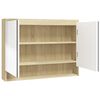 vidaXL Armadietto Bagno con Specchio 80x15x60cm in MDF Bianco e Rovere