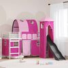 vidaXL Struttura del letto loft per bambini Bianco e Rosa Metallo