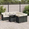 vidaXL Set Divani da Giardino 9 pz con Cuscini Nero in Polyrattan