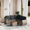 vidaXL Set Divano da Giardino 6 pz con Cuscini Grigio in Polyrattan